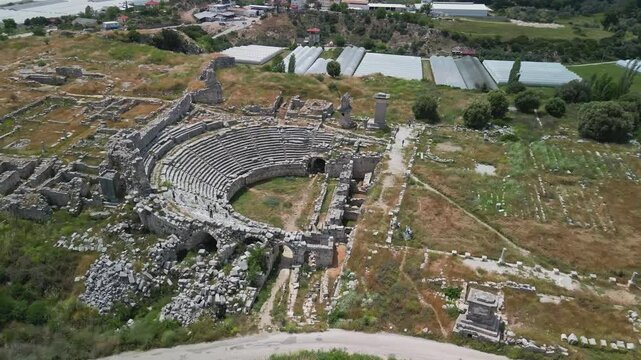 Xanthos ancient amphitheater ruins in southwest Turkish region