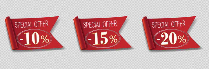 Special offer discount. Sale banner.