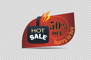 Discount and sale banner, advertising, sticker, hot offer.