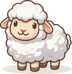 Cute Cartoon Sheep Set in Vector Style