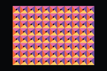 Harmonic Triangles A Kaleidoscopic Mosaic vector illustration.