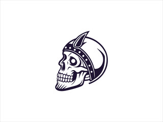 A stylized graphic illustration of a skull wearing a red bandana.