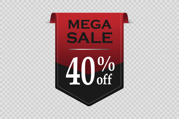 Mega sale banner with text. Discounts special offer.