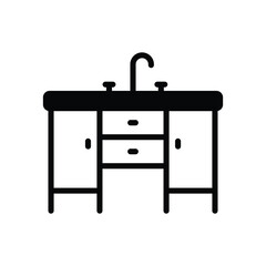 Sink cabinet icon designed in line style, easy to use design