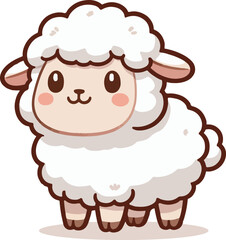 Cute Cartoon Sheep Set in Vector Style