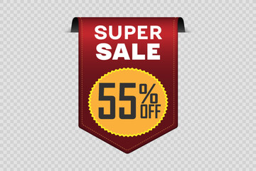 Banner of super offers and sales. On a transparent background.