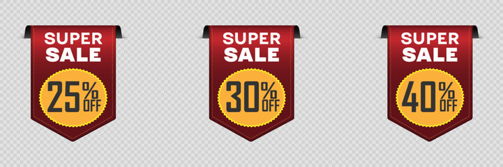 Banner of super offers and sales. On a transparent background.