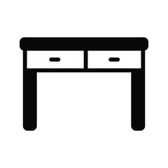 Easy to edit line style icon showing wooden console