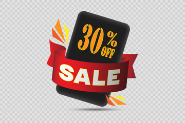 Hot sale and discount offers. On a transparent background.