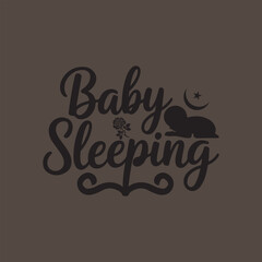 minimalist typography Baby Sleeping calligraphy shilouette vector art