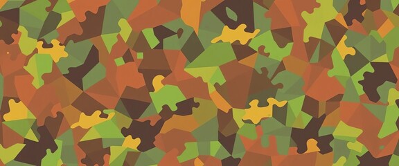 Seamless geometric polygon camouflage pattern vector background in vibrant colors, design, pattern