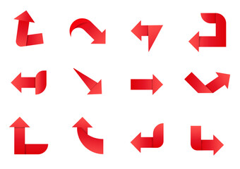 A set of colored paper arrows pointing in different directions.