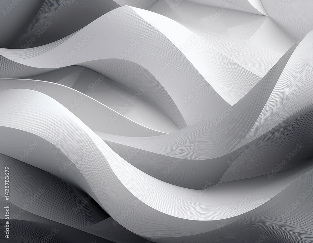 Poster wide white and grey modern abstract bannerbackground with polygonal texture soft gray 3d abstract ba