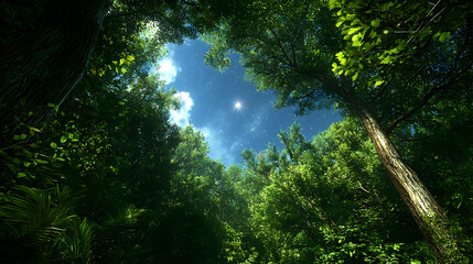Fototapeta premium Forest Canopy Sunlight View