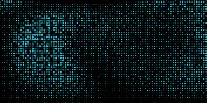Halftone. Pattern. Abstract dotted background. Texture of blue dots. Matrix code. Gradient background. Vector illustration.