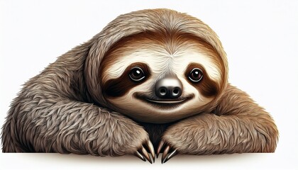 sloth isolated on white background concept of animals