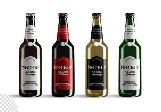 Beer Bottle Packaging Mockup Isolated