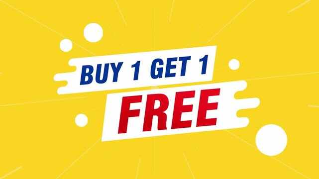 Buy 1 Get 1 Free Offer Video, Animated Promotional Sale Video Template for Marketing Advertising, Social Media BOGO Sale offer video