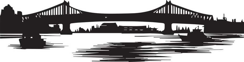 bridge silhouette vector illustration