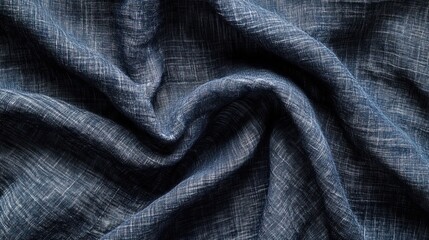 Fototapeta premium Wrinkled dark plum fabric with moody lighting and dramatic contrast in texture