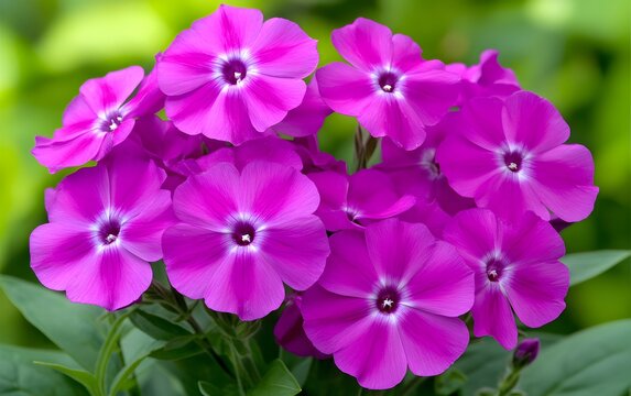 Fototapeta Vibrant Pink Phlox Flowers Closeup Bouquet