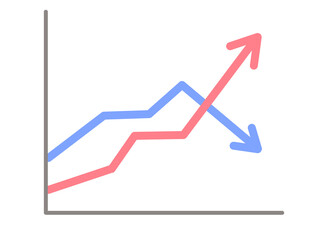 Fototapeta premium シンプルな折れ線グラフのイラスト