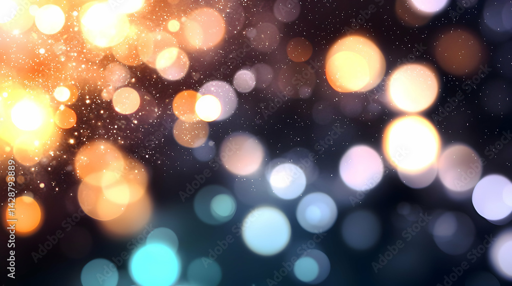 Poster abstract bokeh background with colorful lights