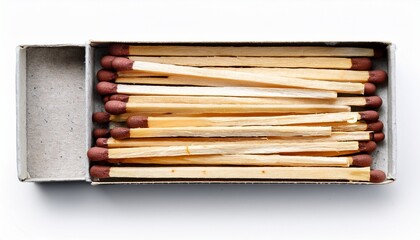 vintage worn old pack of matches in a matchbook on white background