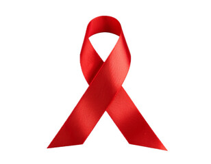 Red ribbon awareness isolated transparent background png