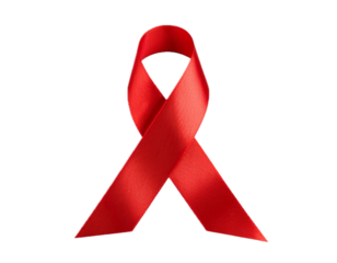 Red ribbon awareness isolated transparent background png