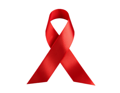 Red ribbon awareness isolated transparent background png