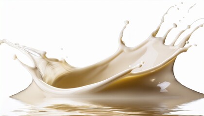 white chocolate wave splash cutout on transparent