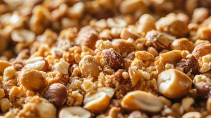Close-Up View of Mixed Nuts with Crunchy Texture and Natural Colors