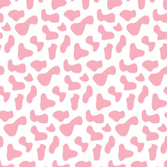 Pink color Cow skin print seamless pattern design
