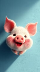 Adorable piglet with joyful expression