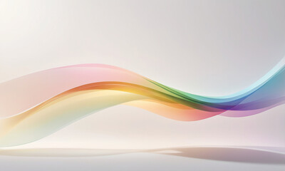Rainbow Gradient Abstract Curve On White Background