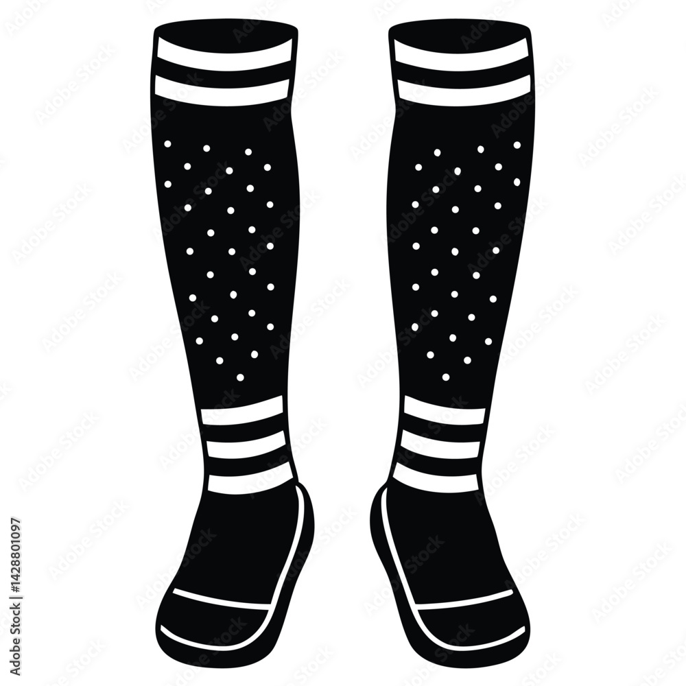 Poster isolated black vector dancer using element leg warmers with white background