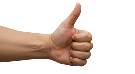 Hand showing thumbs up gesture