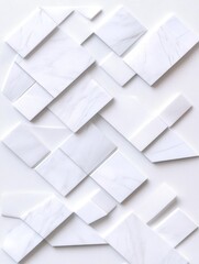 Obraz premium White paper texture background features a geometric cube pattern in a light gray 3D design