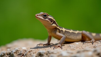 Fototapeta premium Ornate Rainbow Lizard Resting on Rock