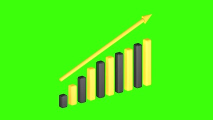 Black and yellow graphics isolated on green screen. Universal rasta graphic from left to right. 3D animation.