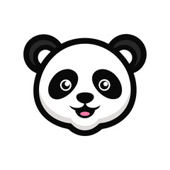 baby panda animal head mascot logo vector illustration