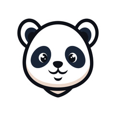 baby panda animal head mascot logo vector illustration