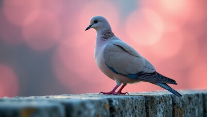 Eurasian Collared Dove At Sunset