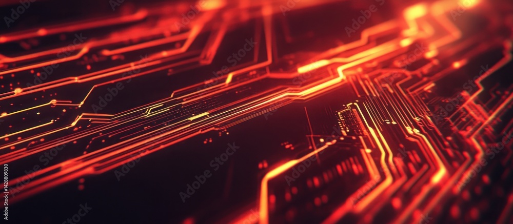 Poster illuminating pathways data transmission a vibrant abstract representation of interconnected networks