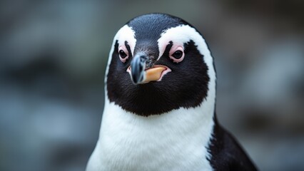 Close-Up Portrait Of African Penguin Head