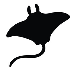 black silhouette of a horse silhouette of stingray