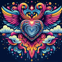 love vector illustration colorful wigs 