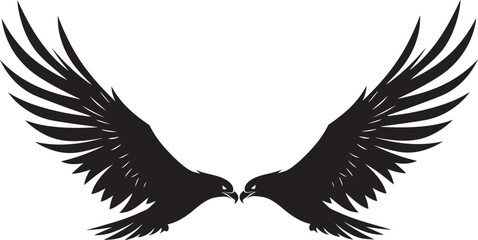 Premium vector silhouette eagle vector illustration in white background. 