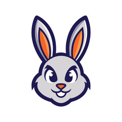 bunny head mascot logo vector illustration